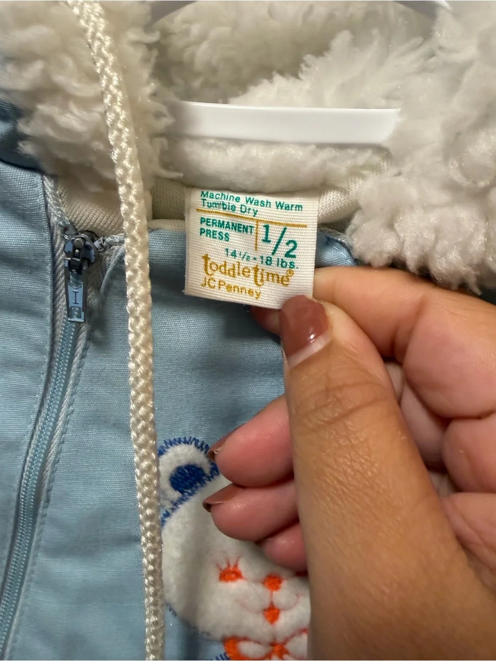 Vintage 80s JCPenney Toddletime Blue Teddy Bear Snowsuit - 6M (14-18 lbs)
